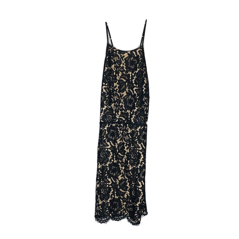 ASTR Black High Neck Lace Mini Dress L - Picture 2 of 4